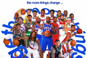 群星荟萃！ESPN晒转会与留守球星海报詹姆斯布伦森分别领衔C位